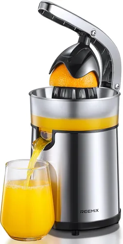 Vista 8 de Exprimidor Eléctrico de Cítricos, Exprimidor de Naranja con Dos Conos Intercambiables, Adecuado para Naranja, Limón y Toronja, Acero Inoxidable