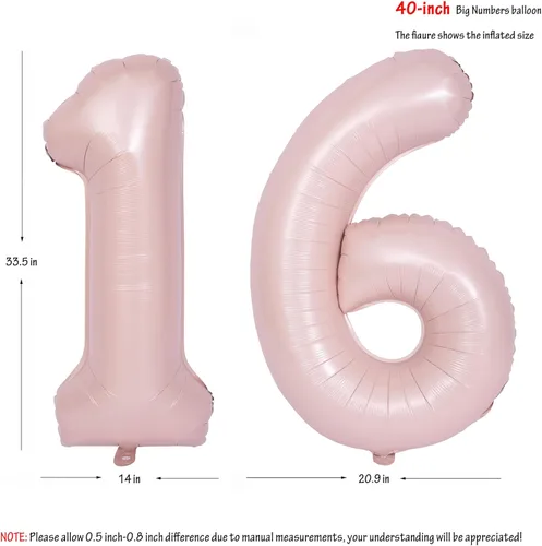 Vista 456 de Globos de 40 pulgadas con números de caramelo, papel de aluminio de helio, globos de látex de Mylar para fiesta de cumpleaños, decoración digital 0