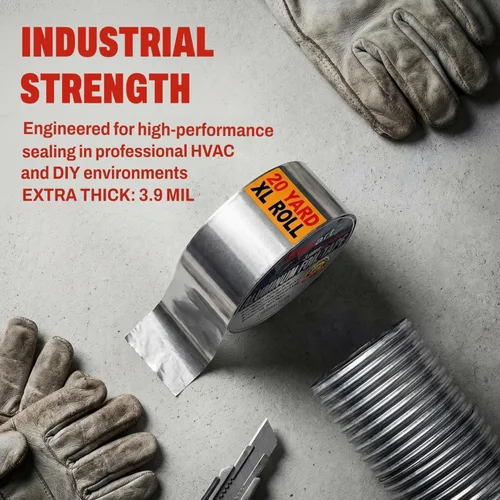 Vista 2 de ETERART Cinta de Conducto de Papel de Aluminio Resistente, Sellado y Reparación a Alta Temperatura, Perfecta para HVAC, Conductos de Aire