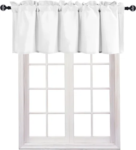 Vista 69 de JIUZHEN Cortinas de cenefa para cocina, cenefas para ventana de sala de estar/sótano, cortinas de ventana de baño, aislamiento térmico, paneles