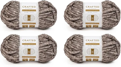 Vista 12 de Crafted By Catherine Luxe Velvet - Ovillo de hilo sólido de terciopelo, paquete de 2 unidades (10.5 onzas, 98 yardas cada madeja), color negro