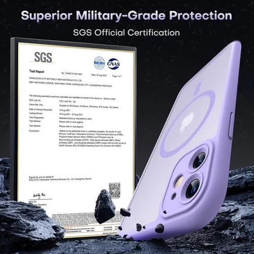 Vista 701 de TOCOL Funda para iPhone 11, compatible con Magsafe, protección completa de cámara, imanes integrados, protección contra caídas, funda translúcida