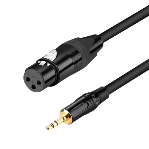 Vista 8 de Cable de micrófono estéreo XLR a 0.138 in, (1,5 pies) para videocámaras, cámaras DSLR, dispositivo de grabación de computadora y más