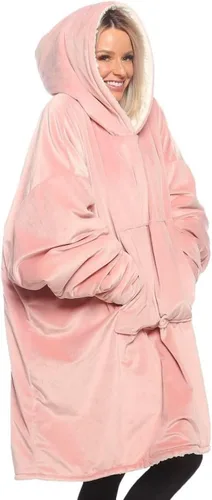 Vista 31 de THE COMFY Original - Manta de forro polar de microfibra con forro sherpa, diseño de gran tamaño con capucha y bolsillo de Shark Tank