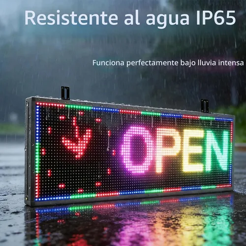 Vista 3 de P3 40 "x25" Led Sign Pantalla de visualización digital de desplazamiento programable para tablero de mensajes de negocios Control Wifi de alta