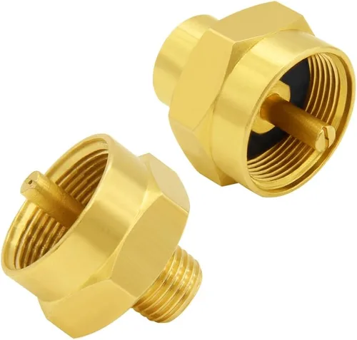 Vista 6 de Hooshing Adaptador de Repuesto de Botella de Gas Propano de 1 Libra con Rosca Hembra NPT de 1/4 Pulgada de Latón Sólido