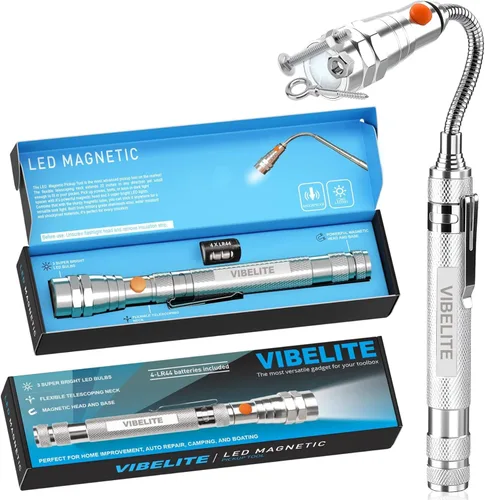 Vista 9 de VIBELITE Herramienta de recogida magnética telescópica con varilla de recogida de 1 libra y 15 libras, espejo de inspección ajustable giratorio