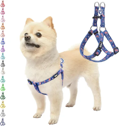 Vista 34 de Pupteck - Arnés para perros sin jalar, suave, ajustable, de nailon, talla básica, chaleco para cachorro, para caminar al aire libre con etiqueta