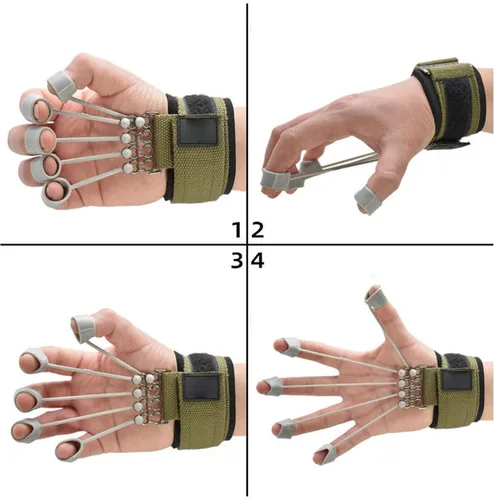 Vista 4 de Ejercitador de dedos, fortalecedor de agarre de mano de 20 libras/40 libras, fortalecedor de mano, banda de dedos, guitarra, estirador de dedos