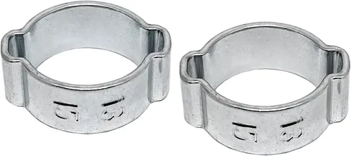 Vista 8 de 10 clips de manguera de oreja ajustables de 0.59 a 0.71 pulgadas, abrazadera de manguera de dos orejas, abrazaderas de manguera de doble oreja