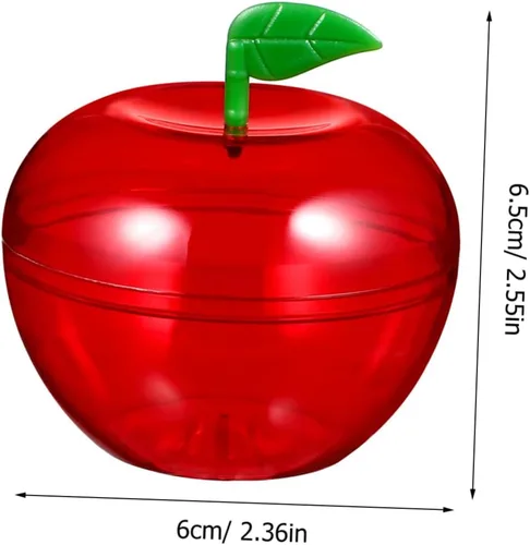 Vista 2 de Hemoton Contenedores de plástico para manzanas: 12 cajas de dulces de manzana, tarros de plástico para dulces, profesores, a granel, regreso a