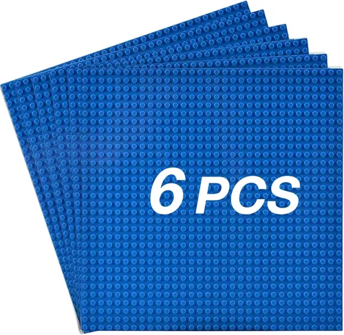 Placas base clásicas para construcción de ladrillos 100% compatibles con las principales marcas de placas base de 10 x 10 pulgadas, paquete de 6