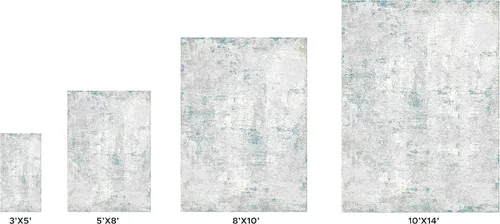 Vista 9 de Pasargad Home Turkish Stella Design - Alfombra de área abstracta de color beige/L. gris, 2 pies 0 pulgadas x 3 pies 0 pulgadas
