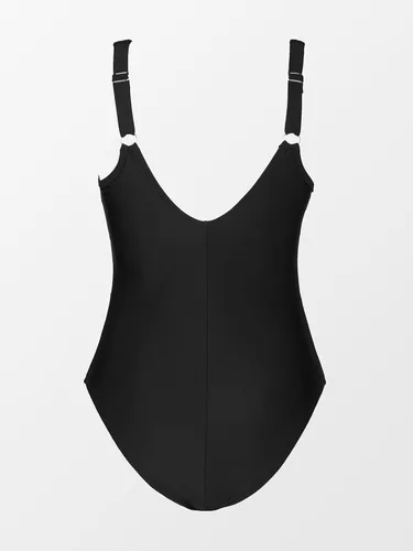 Vista 6 de CUPSHE Traje de baño de una pieza para mujer, talla grande, cuello en V, malla transparente, control de abdomen, con correas anchas ajustables
