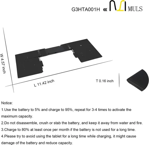 Vista 6 de MULS 93HTA001H G3HTA001H - Batería de repuesto para teclado Microsoft Surface Book 1ª generación 1785 con batería de herramientas 8030mAh 60.8Wh