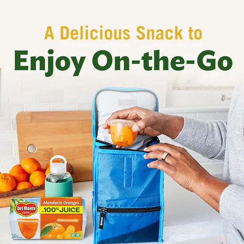 Vista 6 de Del Monte Naranja mandarina en tazas de aperitivos 100% jugo, tazas de 4 onzas (paquete de 12)