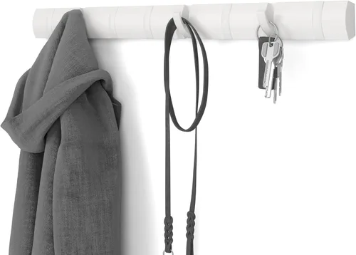 Vista 20 de Umbra Perchero de Pared Abatible Flip con 8 Ganchos – Almacenamiento Moderno que Ahorra Espacio para Sombreros, Chaquetas, Bolsas, Entrada