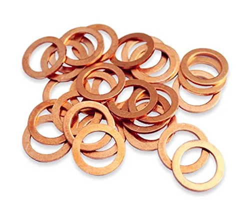 M18 - Anillo de sellado de cobre para arandela plana, 0.709 in de diámetro interior, 0.945 in de diámetro exterior y 0.059 pulgadas de grosor, 20