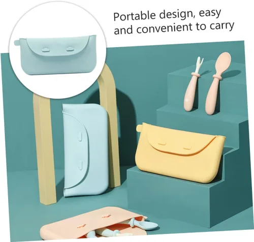 Vista 7 de NUOBESTY Bolsa de almacenamiento de cubiertos Bolsa de silicona Mini soporte de silicona Bolsa de silicona Mini bolsa organizadora Bolsa