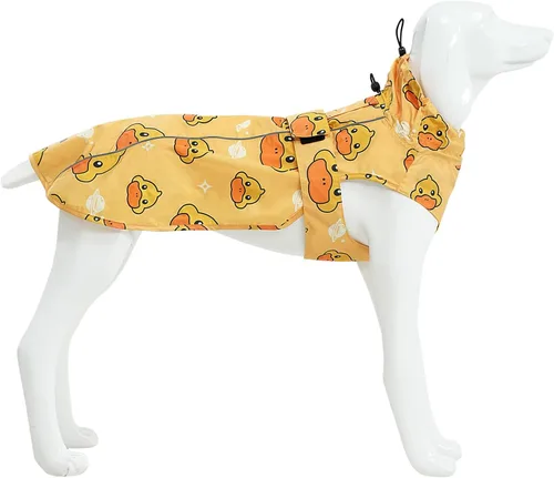 Vista 13 de Chubasquero ajustable impermeable para perros, chaqueta de lluvia ligera para mascotas para cachorros con tira reflectante para perros pequeños