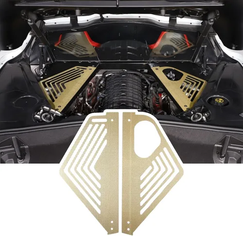 Vista 16 de TOYCIDFG Cubierta de panel de bahía del motor, protector de protección contra salpicaduras izquierda y derecha para C8 Corvette 2020-2024 Accesorios