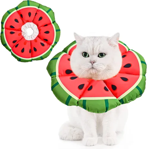 Vista 8 de Avont Collar de cono para gato, suave, ajustable, alternativa al collar E para gatos, gatitos, cachorros, cono isabelino de la vergüenza para evitar