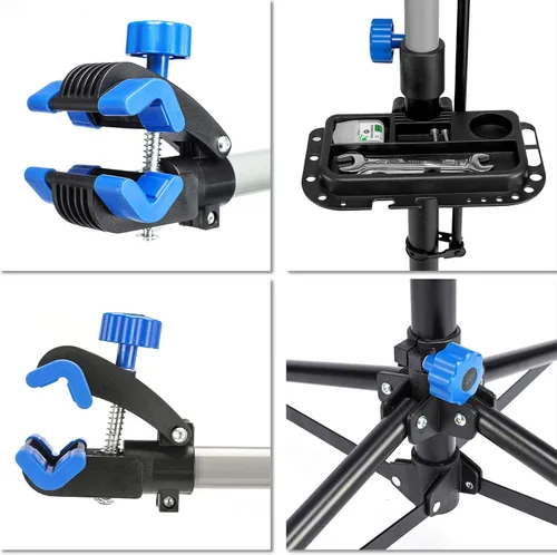 Vista 5 de ROCKBROS Soporte de reparación de bicicletas, soporte de mantenimiento de bicicletas, soporte de bicicleta para mantenimiento de altura ajustable