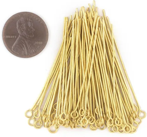 Vista 2 de TheBeadChest - Ojos dorados de calibre 21 de 1.75 pulgadas, 100 unidades, latón