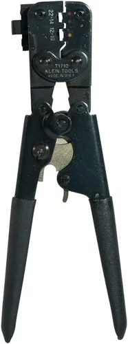 Vista 3 de Klein Tools T1710 Herramienta de crimpado de trinquete, fabricada en EE. UU., Terminales aislados con trinquete de acción compuesta