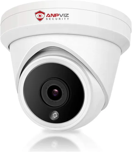 Anpviz Cámara IP PoE de 5 MP para exteriores, cámara de seguridad de torreta con detección humana, visión nocturna IR de 100 pies, gran angular de