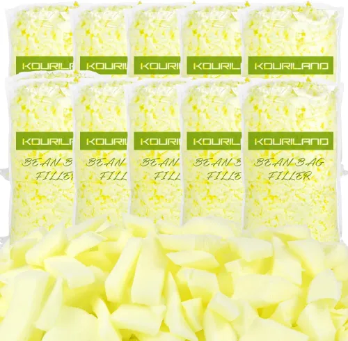 Vista 13 de Relleno de puf de 5 libras, relleno de espuma viscoelástica triturada, relleno de puf, relleno de puf para sofá, animales de peluche, cama de perro