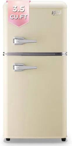 Vista 8 de Refrigeradores de 3.5 pies cúbicos con congelador, refrigerador con termostato ajustable de 7 niveles de temperatura, refrigerador para apartamento