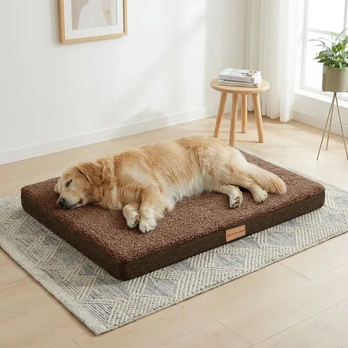Vista 19 de Patas Lague Cama Ortopédica para Perros de Tamaño Mediano 30'' x 20'', Suave, Cómoda, Impermeable, Espuma Tipo Caja de Huevos, Colchón Mediano