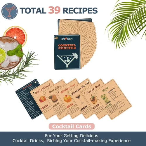 Vista 4 de HMYBAR® Juego de coctelera de 22 piezas (24oz/700ml) Kit de mixología para bartender Juego de herramientas de bar Juego para hacer Martini