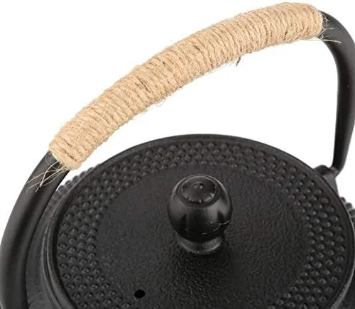 Vista 9 de Hervidor de té, tetera japonesa de hierro fundido de 27.1 fl oz con infusor/colador extraíble, hervidor de té de hierro fundido, estufa para estufa