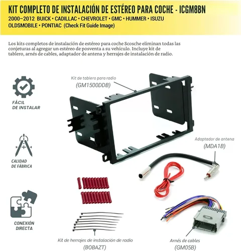 Vista 3 de SCOSCHE Instalar Centric ICGM8BN Solución de instalación básica completa doble DIN para instalar un estéreo del mercado de accesorios compatible