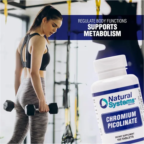 Vista 5 de Natural Systems - Picolinato de Cromo 200 Mcg 100 Tabletas - Suplementos de cromo para un estilo de vida activo - Excelente suplemento de absorción