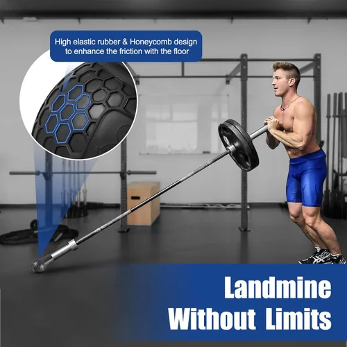 Vista 2 de HXD-ERGO Accesorio Landmine para Barra, Accesorio de Remo con Barra en T Compatible con Barras Olímpicas de 2 Pulgadas, Accesorio Landmine