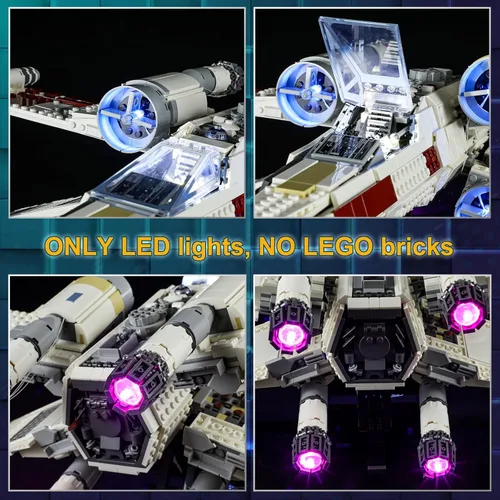 Vista 5 de Vaodest Luz LED para Lego 75355 Star Wars X-Wing Starfighter, diseño y configuración compatible con el modelo 75355