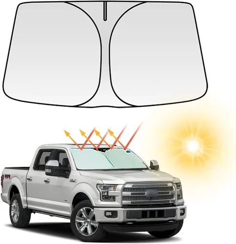 Vista 24 de Parasol plegable para parabrisas delantero de automóvil, ajuste personalizado para Ford F-150 F150 2015-2020 Lariat, King Ranch, Platinum, XL XLT