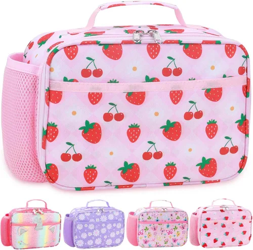 Vista 8 de RHCPFOVR Lonchera para niños – Lonchera aislada para niños y niñas, bolsa de almuerzo lavable y lonchera reutilizable a prueba de fugas