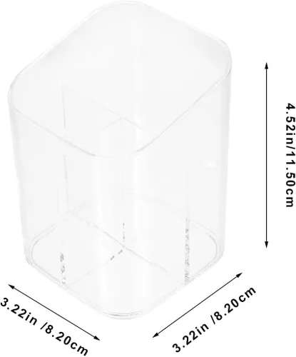 Vista 7 de 2pcs Makeup Brush Holder Pen Cup Organizer Plastic Cosmetic Brush Stand Makeup Case for Desktop Cosmetics Storage and Desk Use