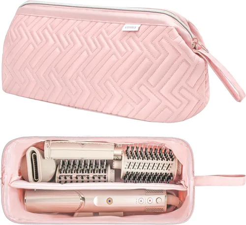Vista 11 de Leudes Bolsa de viaje para herramientas para el cabello, estuche de transporte portátil de tiburón Flexstyle, estuche para secadora de pelo de Verde