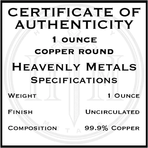 Vista 5 de Cernunnos Celtic Moneda de lingotes redondos de cobre .999 puro de 1 onza en cápsula con COA por Heavenly Metals