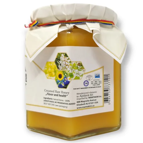 Vista 2 de Belevini 4 Flowers Honey Raw 500g/17.63 oz miel de abeja natural de Rumania, sin pasteurizar, sin conservantes añadidos (paquete de 1)