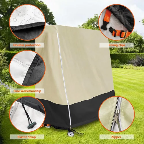 Vista 7 de Cubierta de mesa de ping pong para interiores y exteriores, impermeable, a prueba de polvo, protector solar, resistente, plegable, cubierta de mesa