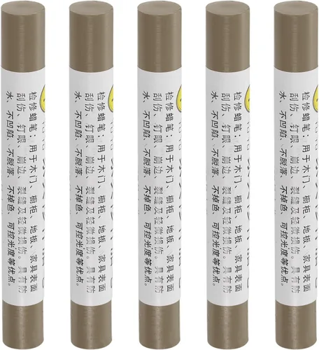Vista 63 de uxcell Lápices de reparación de muebles, 5 unidades, barra de relleno de cera de madera, marcadores de muebles para retoques - para agujeros