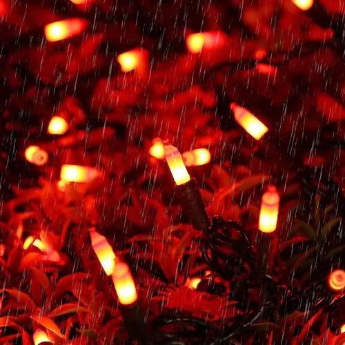 Vista 9 de Brizled 100 luces naranjas tradicionales de Halloween + 100 luces LED moradas para decoraciones de Halloween