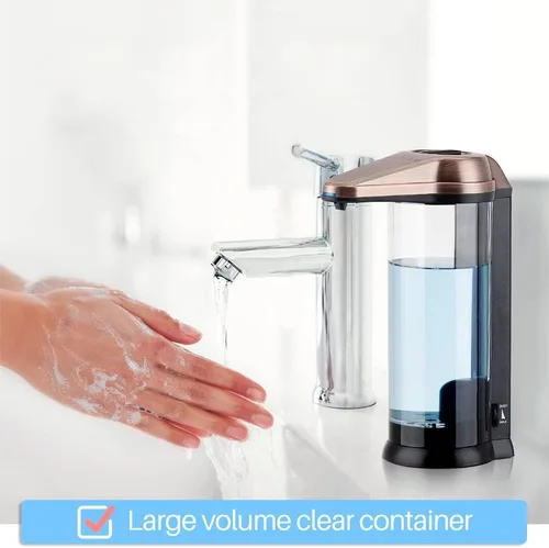 Vista 2 de Secura - Dispensador de jabón automático de 17 oz, funciona con baterías, dispensador de jabón sin contacto con control de volumen ajustable