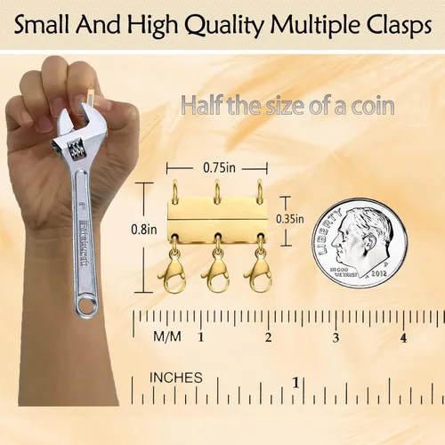 Vista 3 de Qulltk Cierre de capas de collar con cierre magnético para joyas, separador de oro y plata para collares y cadenas apilables